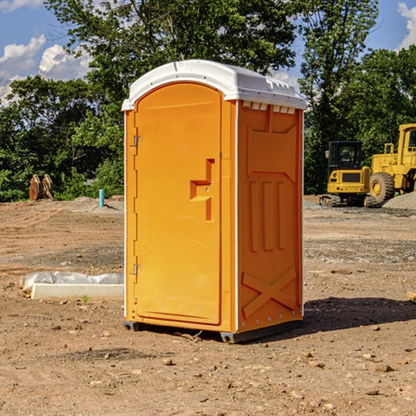 how often are the portable restrooms cleaned and serviced during a rental period in Rendon